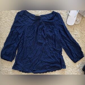 MAEVE blue 3/4 sleeve shirt top blouse 6 small s